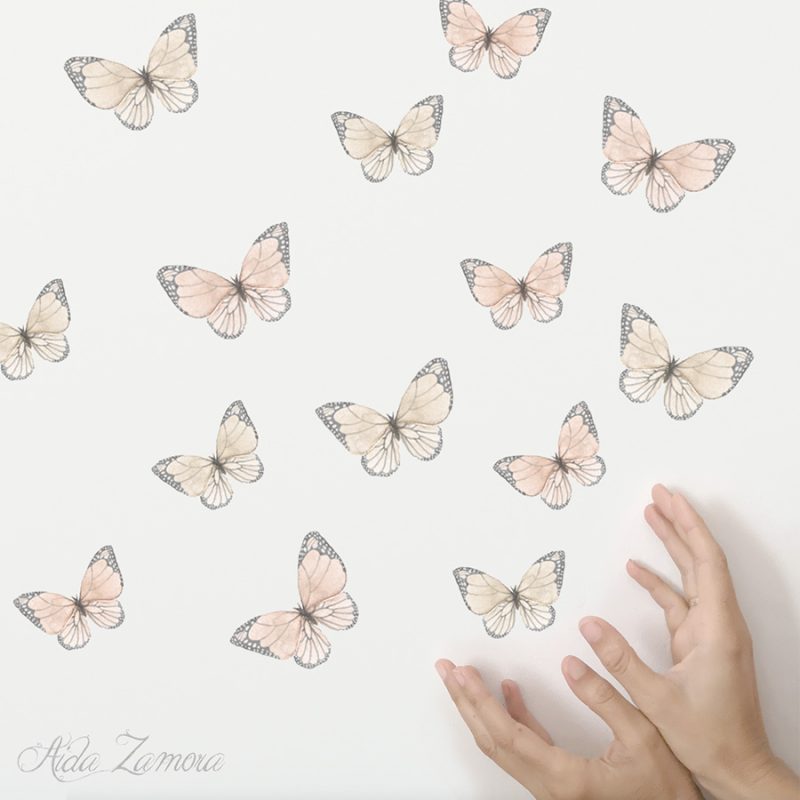 Vinilo infantil de tela Mariposas de Otoño 3